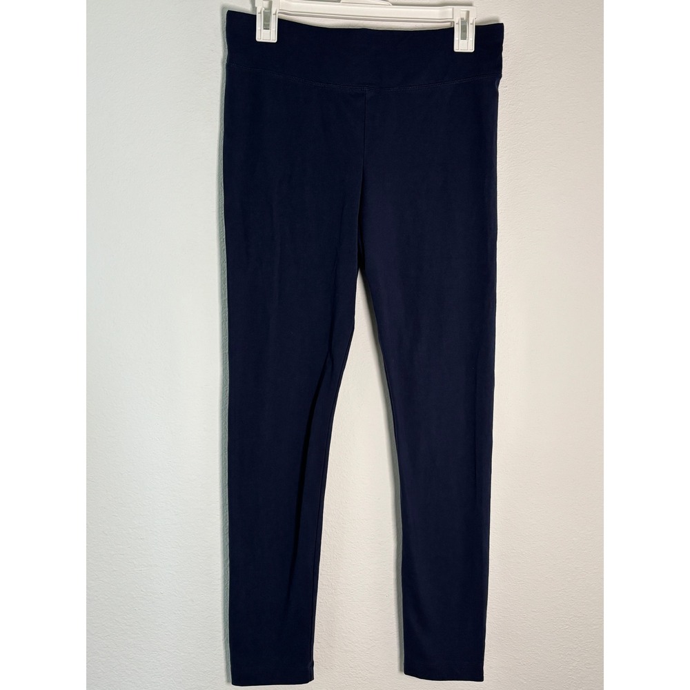 Time and Tru Womens Navy Blue Leggings Size M 8-10 Solid Elastic Waist Slim Fit